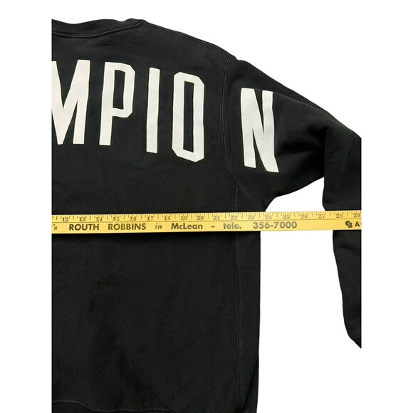 Champion Reverse Weave Sweatshirt Mens Large Black Spellout - Picture 3 of 9